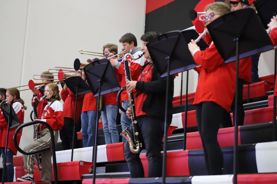 The band playing at a game on December 15.
