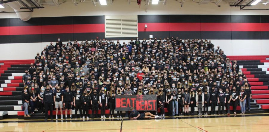 North Polk High School students and staff wore black on March 26 to show their support for Ross Muhlbauer. 