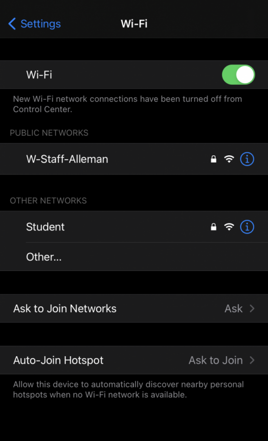 Before+the+student+WIFI+was+terminated%2C+students+had+the+option+to+connect+to+a+password+free+network.+Now+they+are+unable+to+access+any+network+to+utilize+their+non+school+commissioned+devices.+%0A