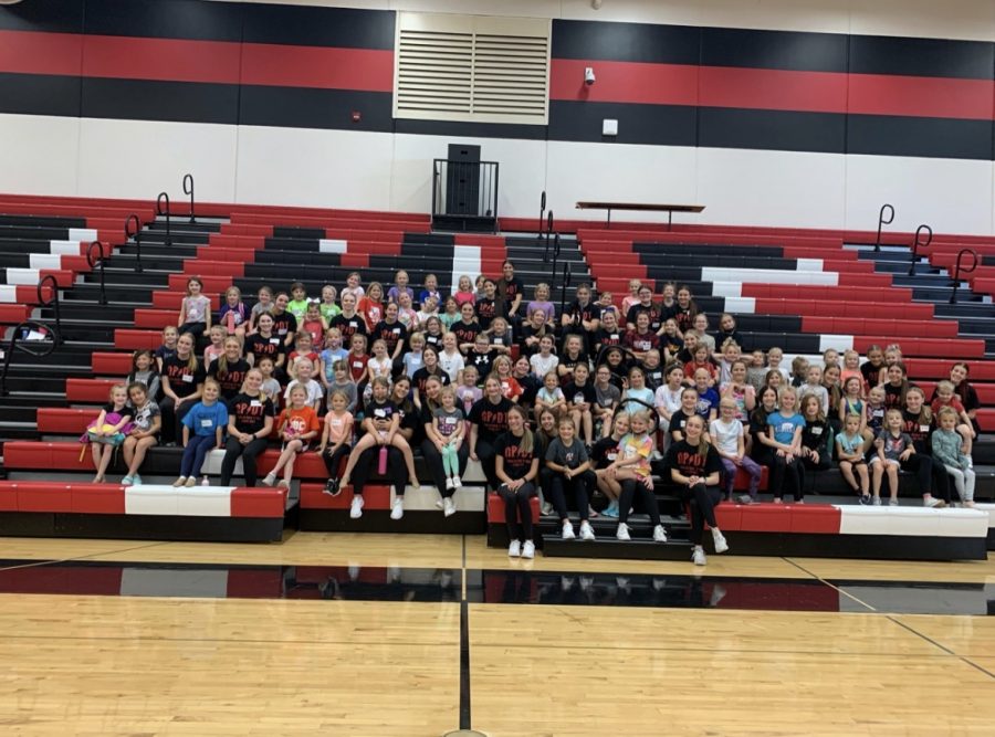 The North Polk Dance Team and the children who participated in the the clinic. 