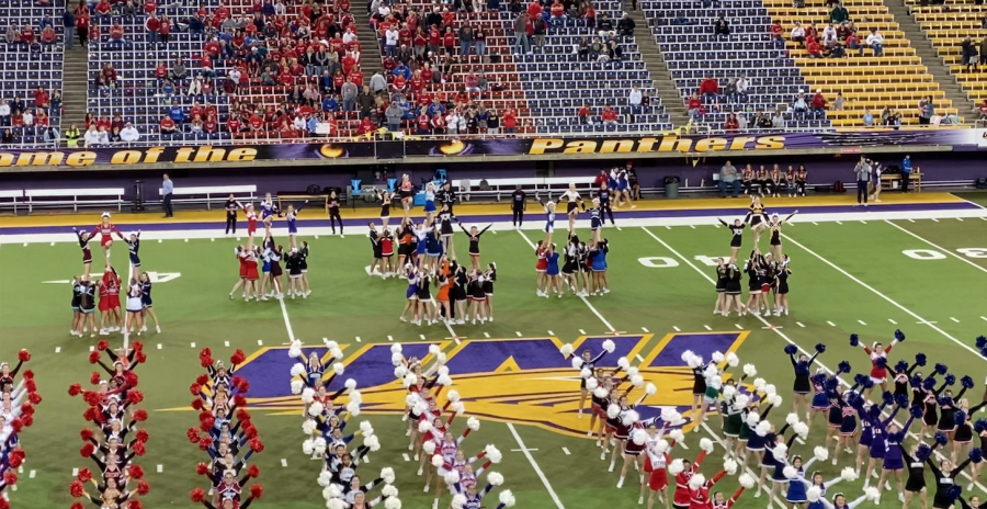 2021 Honor Squad Cheerleaders performing at the UNI Dome On Nov. 18. 