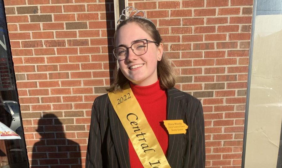 Olivia Moody with her crown and sash after being inducted as the new Central Iowa Bee Queen.