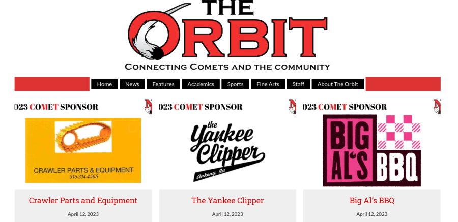 Picture of some of the 2023 sponsors listed on “The Orbit.”