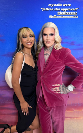 Martinez-Guzman posing with beauty influencer Jeffree Star for the launching of Stars Scorpio collection.
