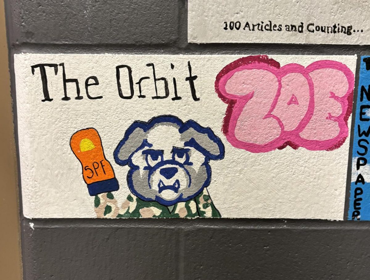 My interpretation on the senior tradition of leaving their mark through a brick in the Broadcast lab.